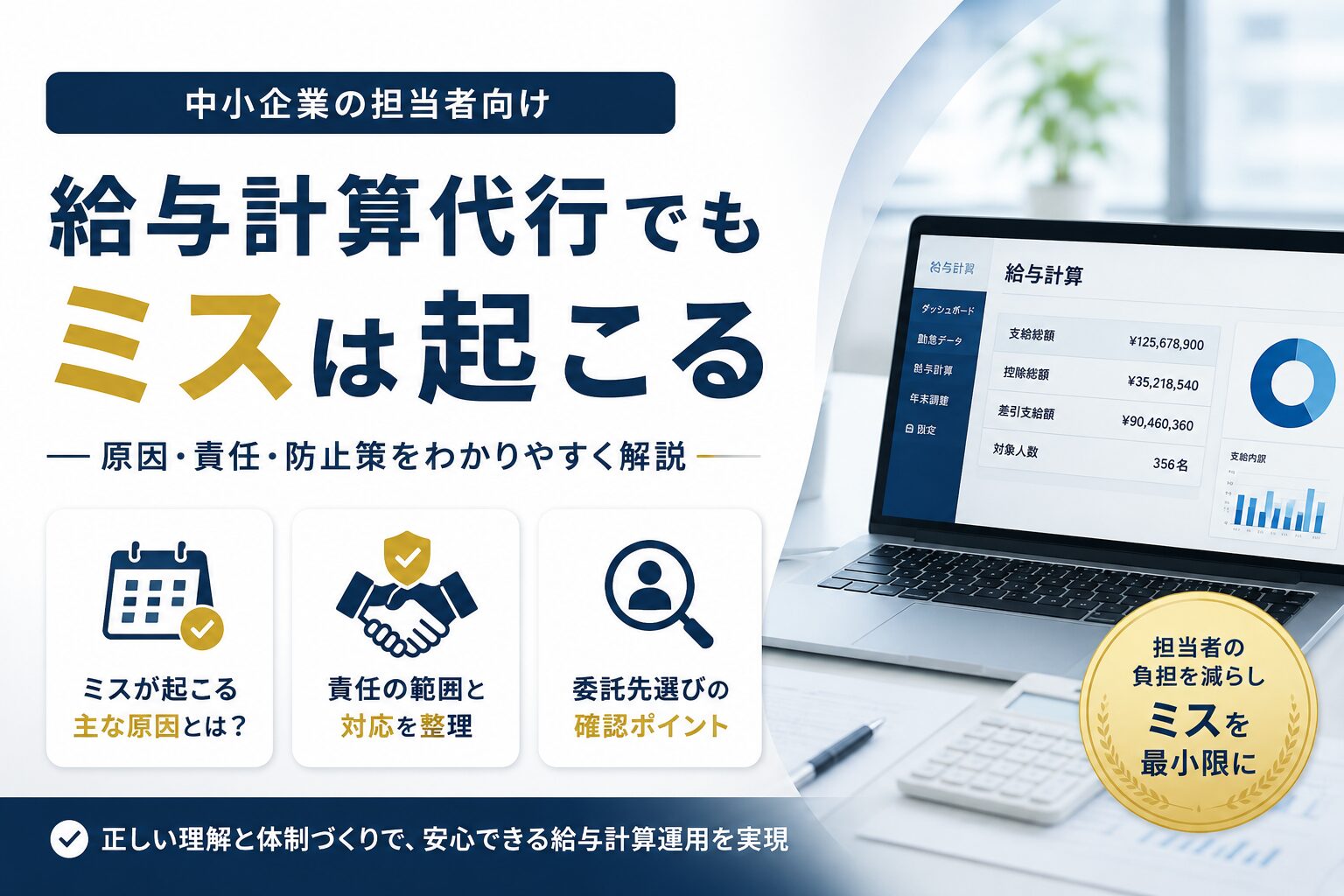 投稿についてもっと詳しく 給与計算代行でミスは起きる？原因と責任を解説